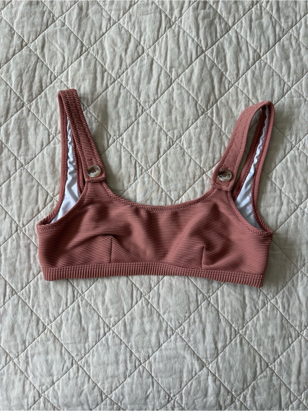 Rhythm Ribbed Scoop Bralette in Dusty Rose